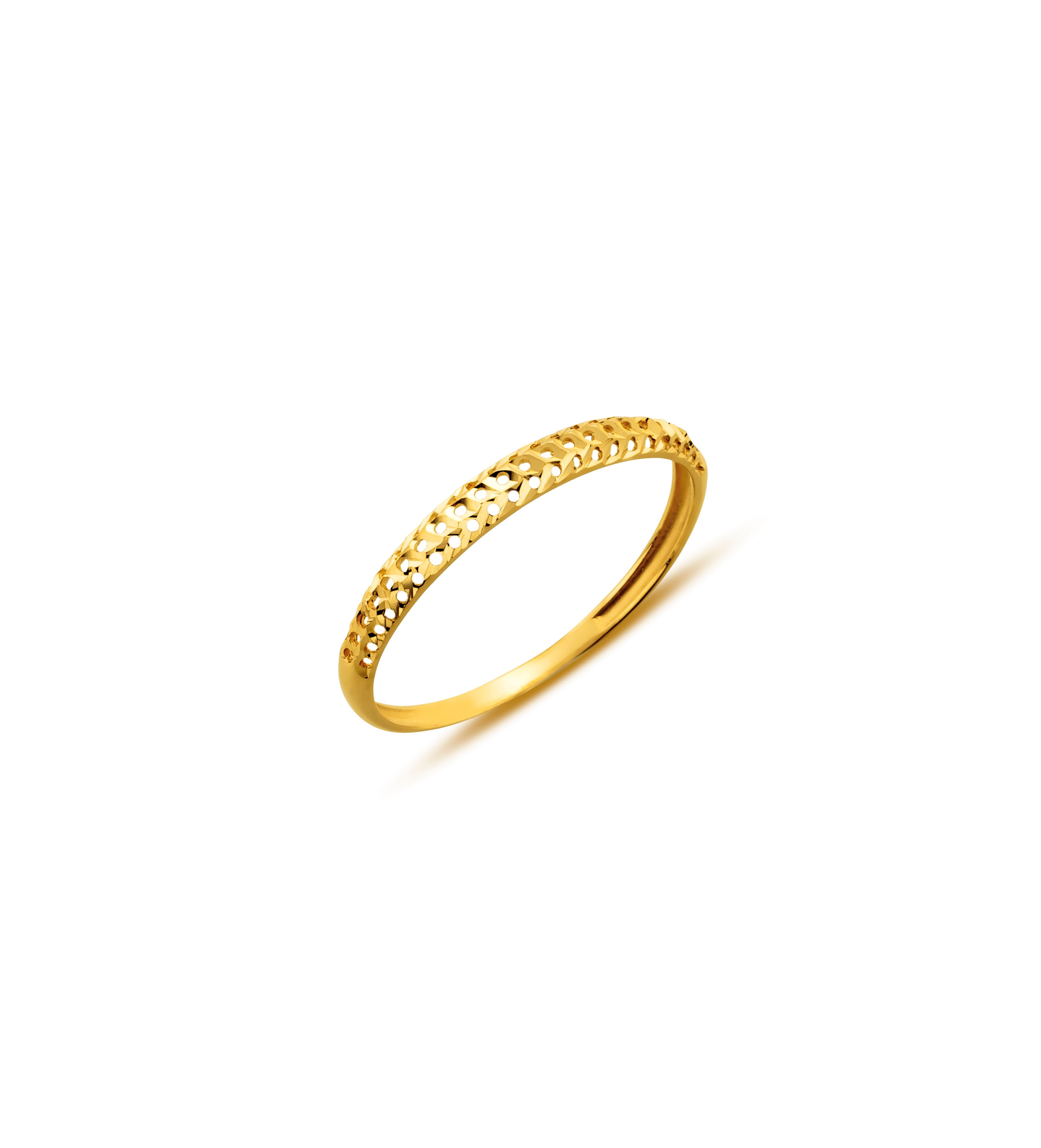 Anel Aparador Vazado em Ouro Amarelo 18k